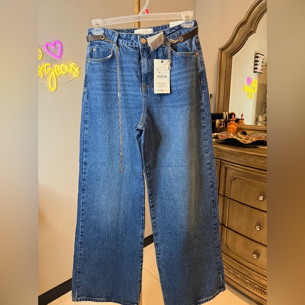 Zara Blue Flare & Wide Leg Jeans